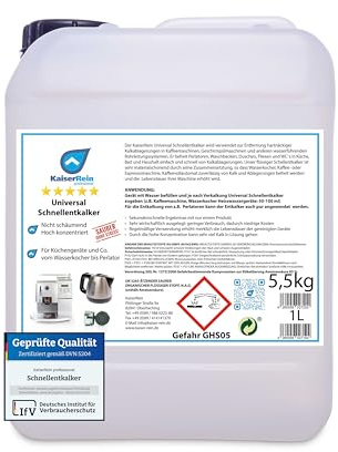 KaiserRein Universal Schnellentkalker (2x5,5kg) 10L Entlalker Kalklöser extra stark z.B. für Kaffeemaschine, Wasserkocher, Heisswassergeräte, Perlatoren usw.