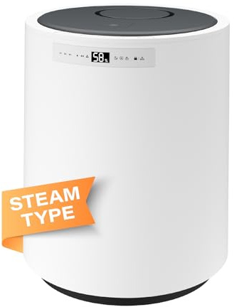 Y&O Umidificatore Ambiente 10L, Umidificatore a Vapore Fino a 100m², Umidificatori per Tutta la Casa per Stanza dei Bambini, Camera da Letto, Ufficio, Volume di Nebbia 400ml/h-1200ml/h, Bianco