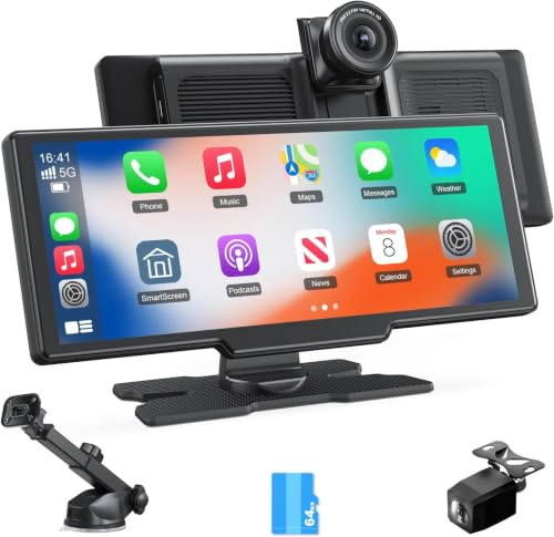 Avylet 9.26'' Wireless Car Stereo for Apple Carplay & Android Auto with 4K | Dash Cam, Portable Car Stereo, 1080P Backup Camera, GPS Navigation, Car Audio Receivers, Mirror Link, Voice Control/Bluetooth
