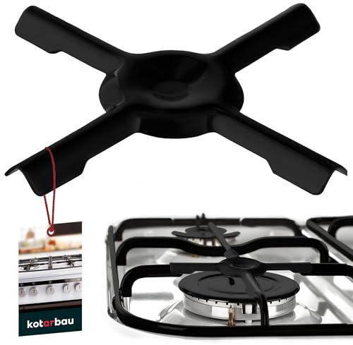KOTARBAU® Gasherd Aufsatz - 130 x 130 mm - Gasherdkreuz - Universal Topfträger für Gaskochfelder - Aufsatz für Campingkocher - Gasherd Kreuz für kleine Töpfe - Blech - Emailliert - Schwarz