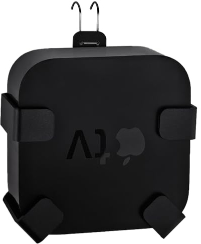 IFCASE Wall/Under Desk/Back of TV Mount Compatible with All Apple TV Generations (Including All 4K Models) (Black)