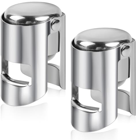 2 Stück Edelstahl Sektflaschenverschluss Sektverschluss Sektflaschenverschluß Weinverschluss Champagner Verschluss Sektverschlus Sektverschlüsse Sekt Flasche für Wein Champagner(Silber)