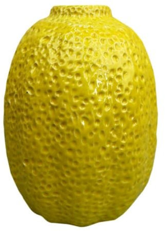 Zitronen Förmige Vase, Kreative Frucht-Zitronen-Blumentopf, Dekorative Keramik Vase, Niedliche Hydroponik-Vase Gefälschte Zitronen-Dekorations Vase für Tisch-Mittelstücke Home