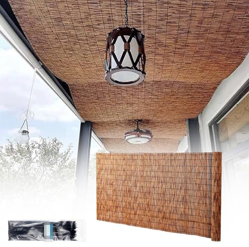 Sichtschutzzaun Aus Bambus 50 X 100 Cm 60 X 300 Cm 80 X 500 Cm 100 X 1000 Cm 130 X 800 Cm Schilfzaun Dekorativer Zaun Schilfrohrmatte Für Die Terrasse Im Hinterhof, Gartenzaun, Trennwand(110x800cm(3.6