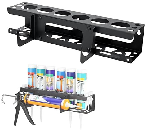 BigKing Estante de almacenamiento para cartuchos, soporte de pared para tubos de silicona y soporte de pistola de silicona para taller y garaje (1)