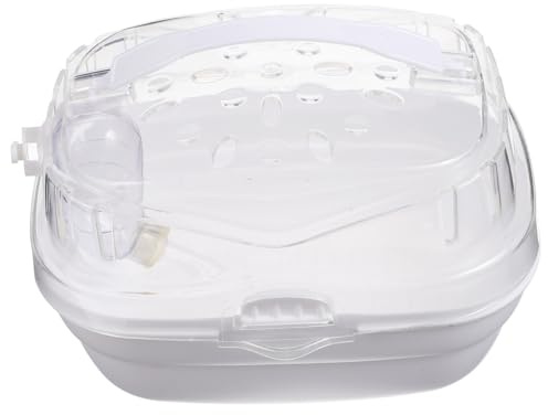 CORHAD Praktischer Hamsterkäfig aus Robustem Kunststoff Atmungsaktive Transportbox für Hamster und Nager Sichere Reisetasche für Haustiere für Ausflüge Reisen und Outdoor Einsatz