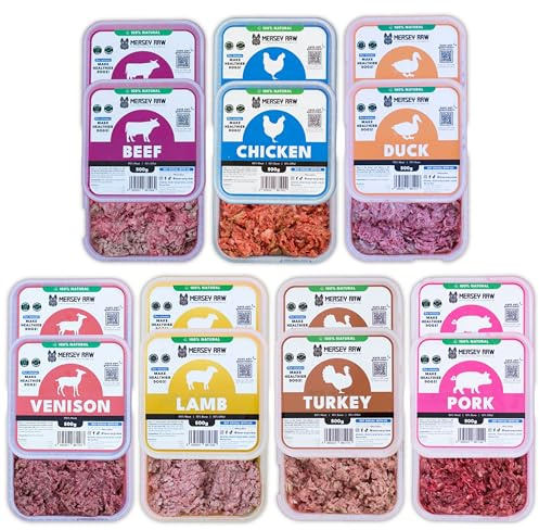 Frozen Raw Dog Food Complete Mince Meat Meal Puppy Adult Senior 7kg Natural Free Range Beef Chicken Duck Venison Lamb Turkey Pork 80/10/10