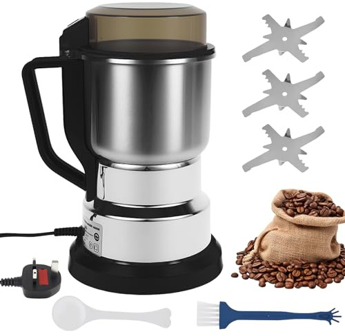MENIBBLER Portable Electric Coffee Grinder, Adjustable Coffee Bean Grinder with Stainless Steel Blade Spoon and Clean Brush for Home Kitchen Counter