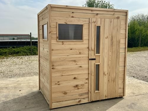 Casetta da giardino in legno per esterni con pavimento, doghe spessore 16mm - modello C120P