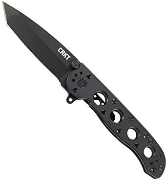 CRKT M16-04KS Folding Knife with Frame Lock: 12C27 Plain Edge Blade, Stainless Steel Handle, Reversible Pocket Clip, M16-04KS