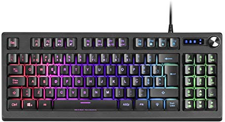 Mars Gaming MKREVOPT, Tastiera TKL Compatta H-Mech e Tastierino Numerico, Illuminazione RGB, Lingua Portoghese