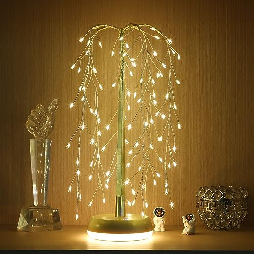 NEWNEN LED Baum Lampe, Baum LichterLichterbaum Innen mit 96 Warmweißer LEDs, Dekobaum Belichtet Baumbeleuchtung USB Betrieben für Zuhause Party Geburtstag Hochzeit Innendekoration (60cm/2ft)