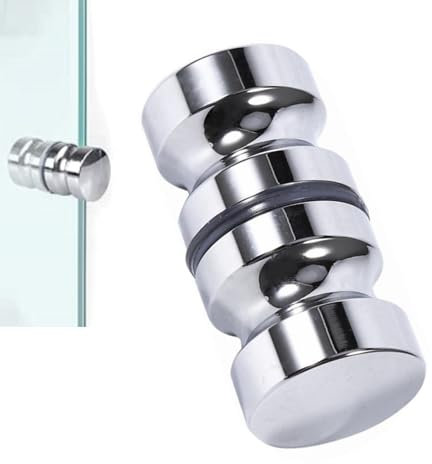 JJiaoLinin Türgriffe Innentüren, Duschtürgriffe Beidseitig Dusche Türknopf Rund Türgriff Aluminiumlegierung Türklinken Poliertes Duschtür Griff Für Duschtür Glastüren Geeignet Für Bad, Küche Und Büro