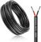 LightingWill 16.4FT/5M 22AWG 2 Core Electrical Wire, 22 Gauge 5V/12V/24V/240V/300V Low Voltage Extension Cable, Tinned Copper Wires, Flexible High Temperature Resistant Cable