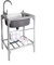 Lavello Di Servizio Indipendente Acciaio Inossidabile, Lavello Per Sgocciolatoi Vasca Singola Lavabo Per Lavaggio Mani Lavello Da Stazione, Per Ristorante, Cucina, Bar, Lavanderia, Garage, Cortile(50*