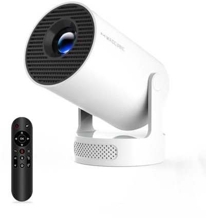 Magcubic Mini Beamer, 4K FHD 1080P Unterstützt Smart Beamer Android 11 Auto Trapezkorrektur Kleiner Videoprojektor, Heimkino Tragbarer Projector mit WiFi6 BT5.4, 180°Dreh, 5W Soundbass Lautsprecher