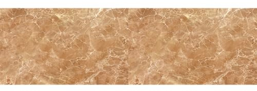 Ambiance Sticker Lino Sol Rouleau, Marbre Brun Cappuccino, 60 x 200 cm | Linoleum pour sol en rouleau, sol adhésif antidérapant étanche, découpe facile, pose rapide sans travaux