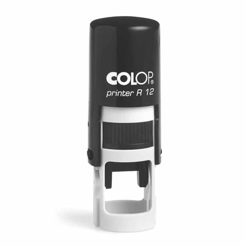 Mister Timbri Timbro Autoinchiostrante Rotondo Ø12mm Personalizzabile - 2 Righe di Testo, Ecologico e Ideale per Dati Aziendali o Firma