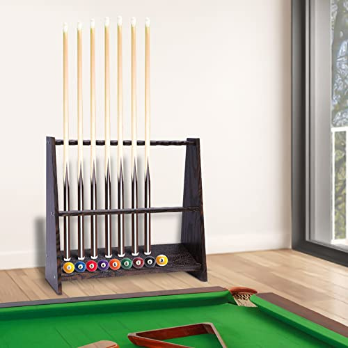 JUDEMII Biljard Queue-hållare, köställ för biljardrum och klubb, golvstativ biljardköhylla, rymmer 10 pool-köe-pinne, snooker biljardköhållare för hemmaklubb, 57 x 20 x 60 cm
