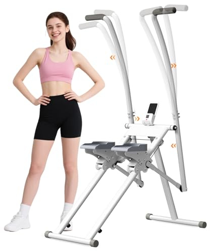 Máquina de escalada, stepper para el hogar, entrenador elíptico, escaleras plegable con monitor LCD, manillar, pedales ajustables, soporte para teléfono, para el hogar, la oficina, ejercicio