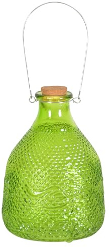 CKB LTD - 1 trappola per vespe, in vetro, con gancio in metallo, design tradizionale e attraente da appendere, ideale per interni ed esterni, per il controllo dei parassiti (verde)
