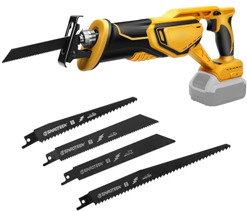 Roadtime Sega a Gattuccio per DeWalt 20V (senza Batterie), Seghetto Elettrica 0-4000 SPM Velocità Variabile con 4 Lame, motore brushless a bassa rumorosità Adatto per Tagliare Legno e Metallo