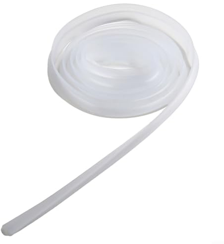 Sandyseptember Striscia di guarnizione per porta del bagno in vetro trasparente, 2 m, in gomma siliconica, impermeabile, antivento, per spessore di 6 mm, 8 mm, 10 mm, 12 mm (6 mm)