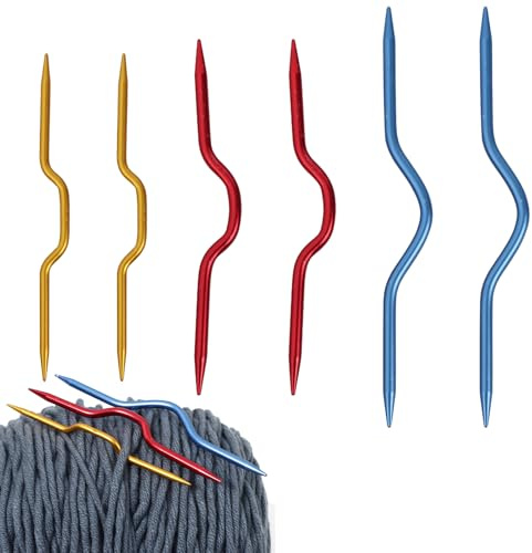 6 agujas trenzadas para tejer, agujas de tejer para calcetines, agujas de lana, agujas de color, aluminio, multicolor, puntada de aluminio para tejer bufandas, calcetines, guantes