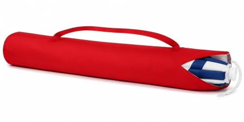 Terryshop74 Sac porte-parasol de plage 120 x 18 cm - Housse en polyester avec bandoulière - Porte-parasol universel pour mer, camping et jardin - Rouge