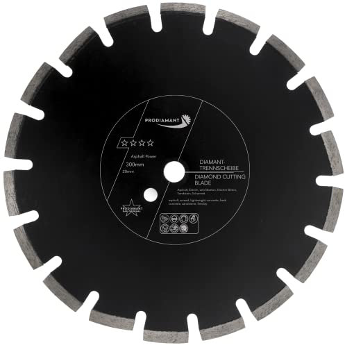 PRODIAMANT Disco de corte diamantado 300 mm x 20 mm abrasivo para asfalto, solado, hormigón ligero, hormigón fresco, arenisca y arcilla refractaria