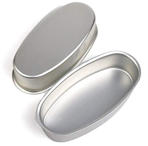 2 Stück Backformen, antihaftbeschichtet, professionelle Kastenform, 20,3 cm, ovale Form, Kuchenform, antihaftbeschichtet, Aluminium, Käseform, Brot, Kastenform, Küche, Bäckerei