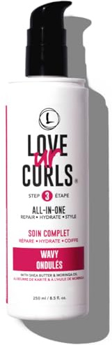 Love Ur Curls LUS Brands All-in-One Styler for Natural Wavy Textured Hair 8.5 oz - Repair, Hydrate, Style in One Easy Step - No Crunch Non-Sticky Hair Care with Shea Butter and Moringa