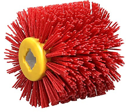 Shineboc Abrasivi Wire,Drum Brush # 80 Spazzola Brunishing Lucidatura de nylon mobili in Legno Brillante per Lucidatura Striping Disegno Grit(Rosso)
