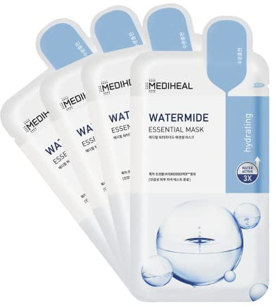 Mediheal Best Essential Maske, feuchtigkeitsspendend, feuchtigkeitsspendend, beruhigend, beruhigend, heben, 4 Stück