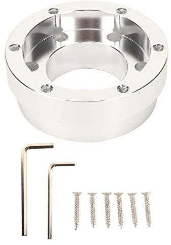 2,76-Zoll-Lenkradnabenadapter, Lenkradsteuerungsadapter, Aluminiumlegierung, Sockelring für G25 G27 G29 G920, für für Sparco und (13-14 Zoll) PCD-Lenkräder (Silber)