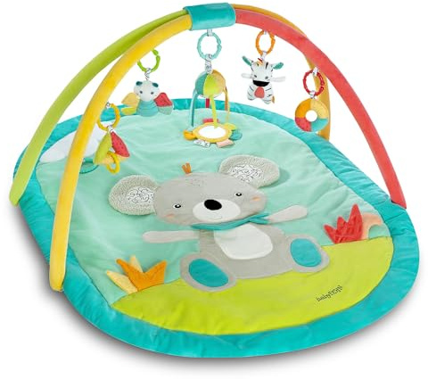 Fehn 3-D-Activity-Decke Koala – Erlebnisdecke mit Spielbogen & abnehmbaren Spielzeugen zum Greifen – Spieldecke für Babys und Kinder ab 0+ Monaten – Krabbelmatte als Geschenk zur Geburt