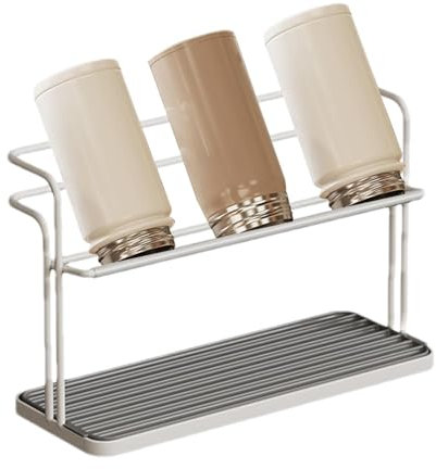 Estante de secado de botellas de 2 niveles | Estante de secado de tazas de 2 capas para encimera, estantes de secado de botellas para cocina, encimera, mesa, mesa de cena, estantes de secado de