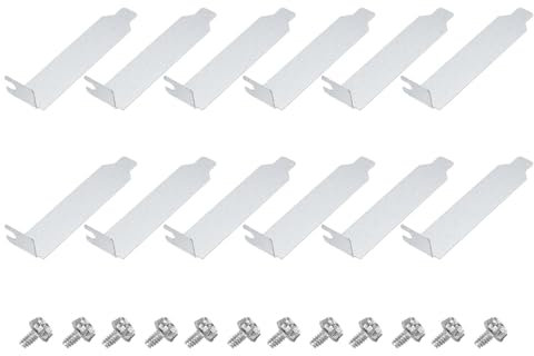QUARKZMAN 12pz Copertura Filtro Antipolvere per Slot PCI Argento, Piastra Chiusura Deflettore Ventilazione Staffa Espansione per Case Computer