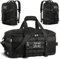 ETRONIK Gym Bag Mens Women, Tactical Duffle Bag Backpack with Shoe Compartment, 3 in 1 Holdall Travel Bag Rucksack with Wet Pocket, Weekender Overnight Bag for Sports Gym Hospital, Black