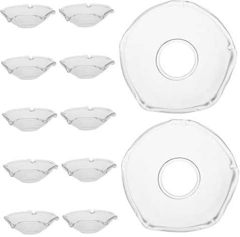 GLEAVI 12 Pezzi Vassoio Trasparente Per Candele in Vetro Raccoglitracce Portacandele Scanalato Protezione Antigoccia Per Casa Ristorante Hotel