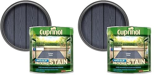 Cuprinol 5122407 UTDSUS25L Anti Slip Decking Stain Urban Slate 2.5 Litre (Pack of 2)
