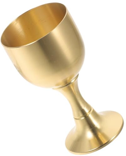Cabilock Gobelet de Communion en Laiton Vintage Doré, Léger et Facile à Nettoyer, pour Dîner Formel ou Usage la Maison, Coupe à Pied Délicate pour Vin et Thé