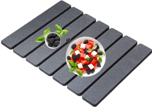 Alfombra de Diatomita para Cocina 40x30cm - Absorbente Ultra Rápida, Antideslizante para Platos Mojados, Plegable en Lavabo y Encimera, Secado Natural sin Bacterias (Mantenimiento Fácil) (C)