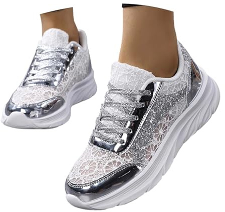 Dirndl - Scarpe da donna in tessuto traspirante, sportive, piatte, per il tempo libero, eleganti da donna, con lacci, scarpe da corsa ricamate, leggere