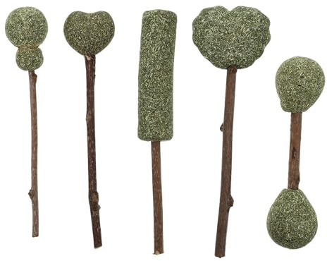 VILLCASE Bastoncini di Catnip Naturale la Digestione 5 Pezzi per Gatti Snack Masticabili Facili da Conservare Stile Rancom per Gatti Stili Multipli Stili Multipli