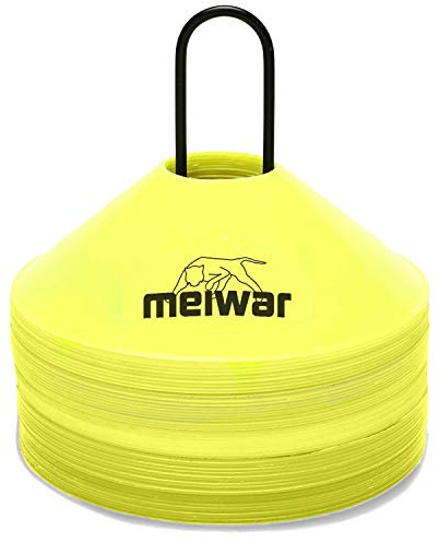 meiwar Markierungshütchen 20er Set mit Tragegurt Gelb