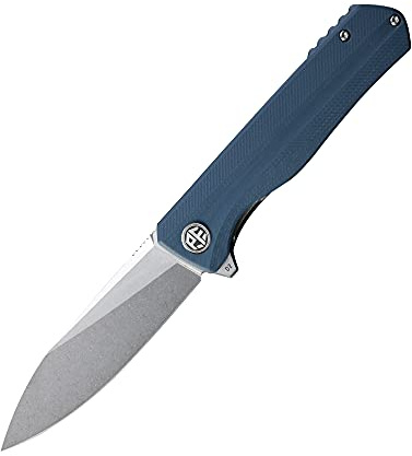 Petrified fish PF818 3.54 Acero D2 Cuchillo Plegable de bolsillo | Mango G10, Cuchilla Stonewashed, Clip para bolsillo, Rótula de bolas de cerámica, Cuchillo EDC para exteriores, camping