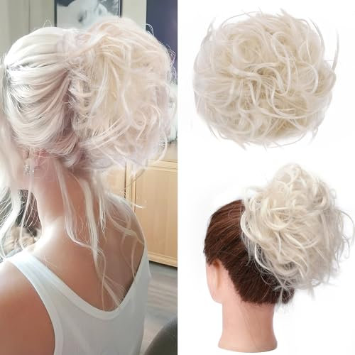 Fashion Tousled Hair Extensions Hairpiece Scrunchie Straight Elastic updo Scrunchy BUN Brown Blonde Instant Ponytail wig Hairdo White Blonde