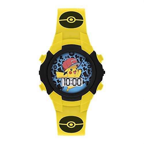 Pokémon Jungen Digital Quarz Uhr mit Silikon Armband POK4128