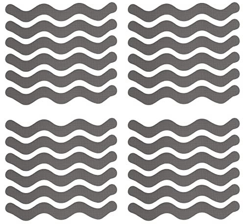 sourcing map 24uds Antideslizante Bañera Pegatinas Baño Ducha Piso 7.9 Antideslizante Pegatina Cinta S-Forma Estilo Calcomanías para Baño Cocina Bañera Escalones Escaleras, Gris